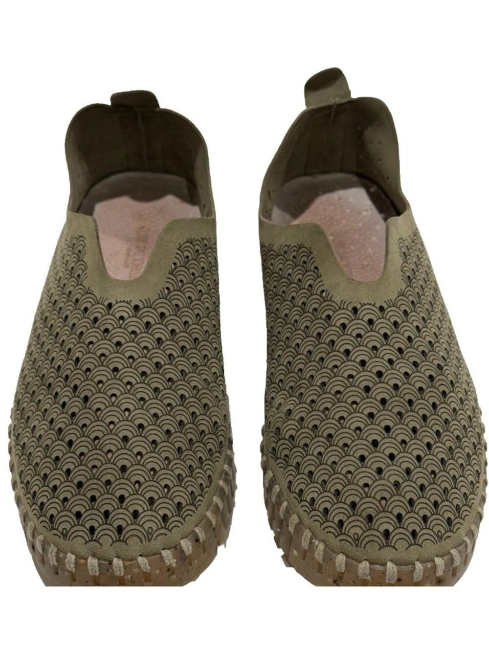 Ilse Jacobsen Womens Tulip Loafer Slip On Perforated Khaki Green EU Size 38 US 8